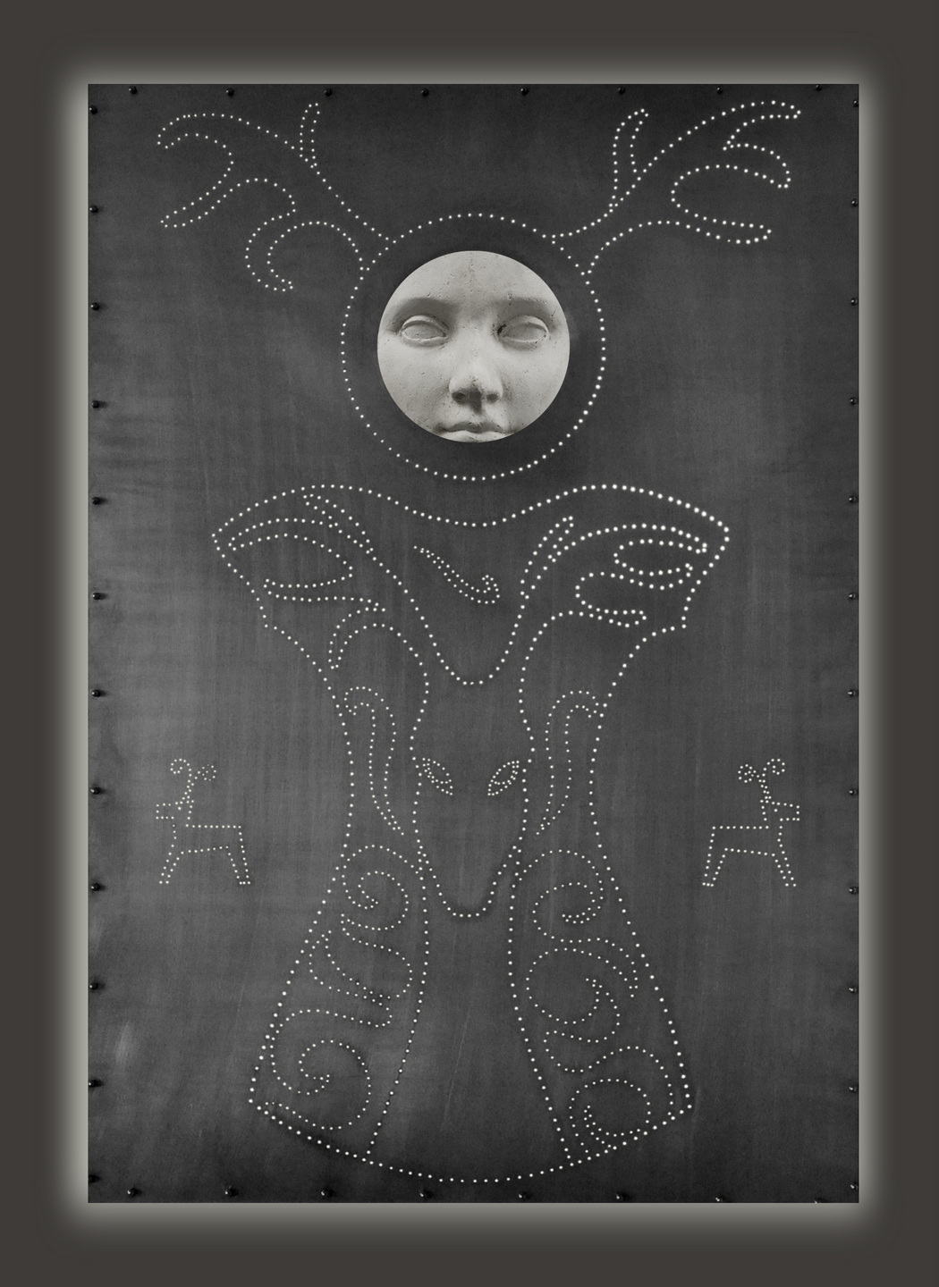 Pietro Mancini - Holy Astronaut II 80 x 120 x 5 cm backlit perforated aluminum and polycarbonate print