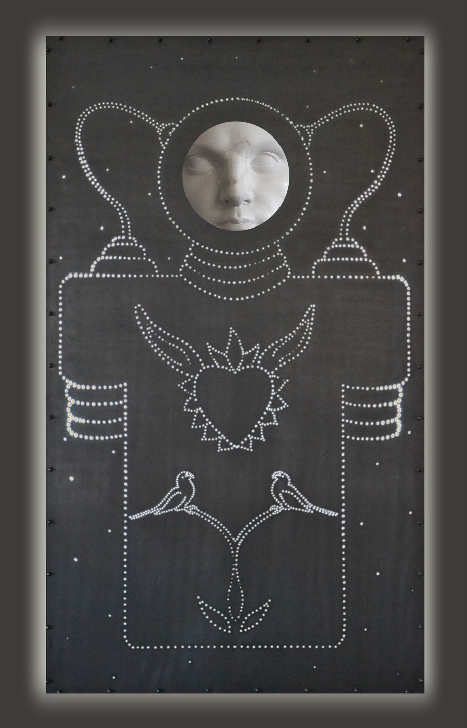Pietro Mancini - Holy Astronaut cm 75 x 120 x 5 _backlit perforated aluminum and polycarbonate print